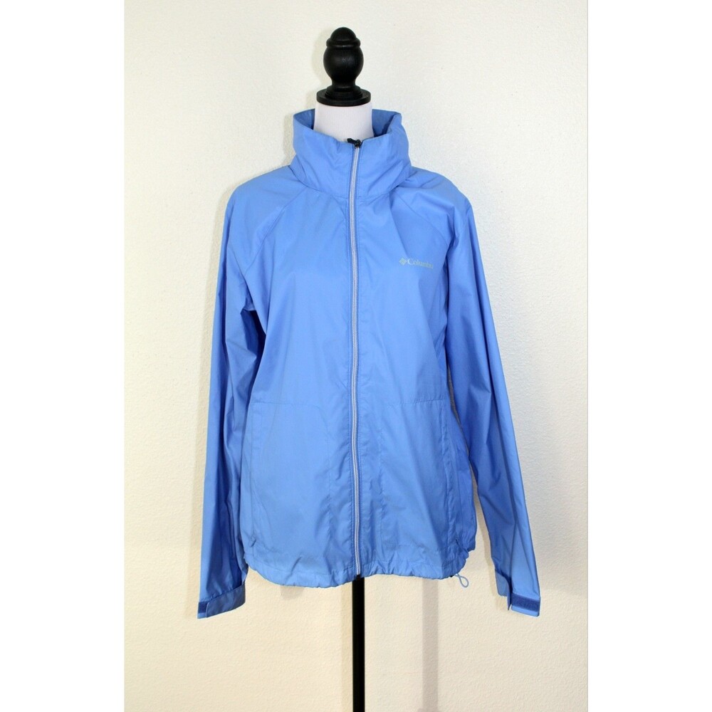 Coastal Yachting COLUMBIA Woman's Hooded Light Jacket Windbreaker Sz XL Blue #03